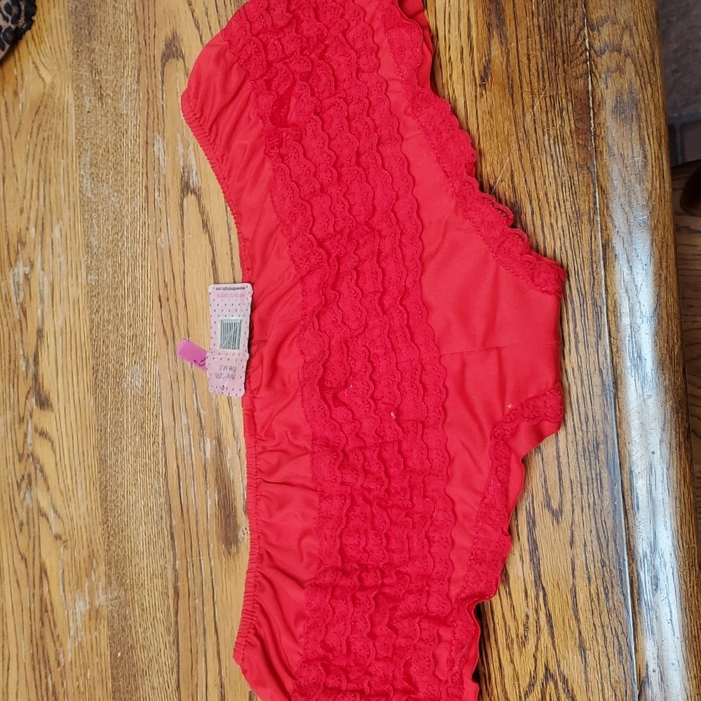 Vintagr red ruffled panties